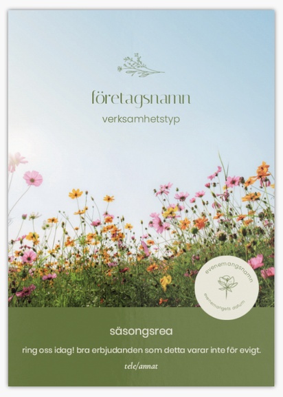 Förhandsgranskning av design för Designgalleri: Blommor och grönt Flyers och broschyrer,  Ingen falsning A6 (105 x 148 mm)