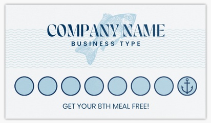 A seaside seafood white blue design for Loyalty Cards