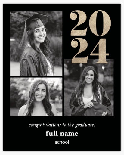 A 3 pictures 3 photos black brown design for Graduation with 3 uploads