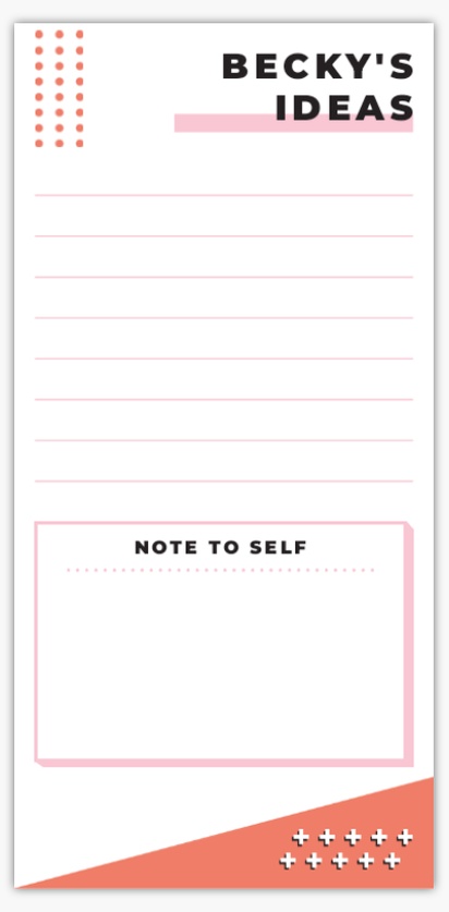 Design Preview for Bold & Colorful Notepads Templates, 3.8" x 7.8"