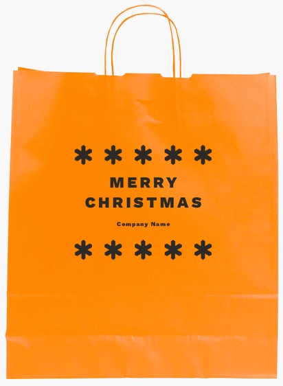 Design Preview for Design Gallery: Snowflakes & Winter Scenes Single-Colour Paper Bags, L (36 x 12 x 41 cm)