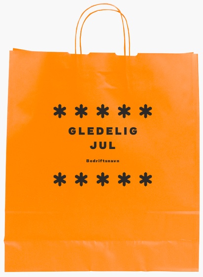 Forhåndsvisning av design for Designgalleri: Snøfnugg og vintervær Ensfargede papirposer med trykk, L (36 x 12 x 41 cm)