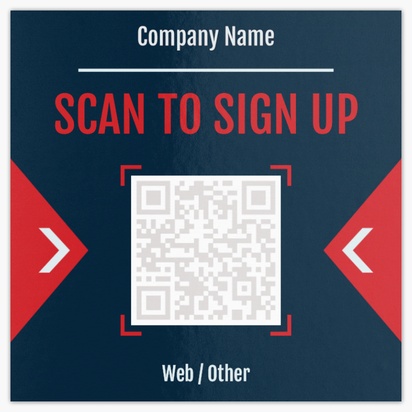 A scan to sign up sign up gray blue design for QR Code