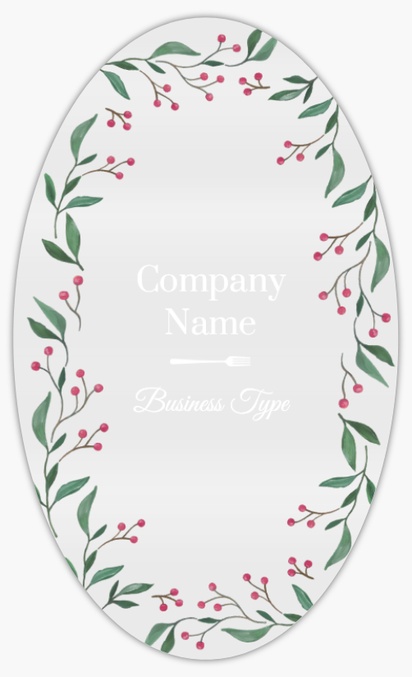 Design Preview for Design Gallery: Holiday Reusable Stickers, 3" x 5" Oval Vertical