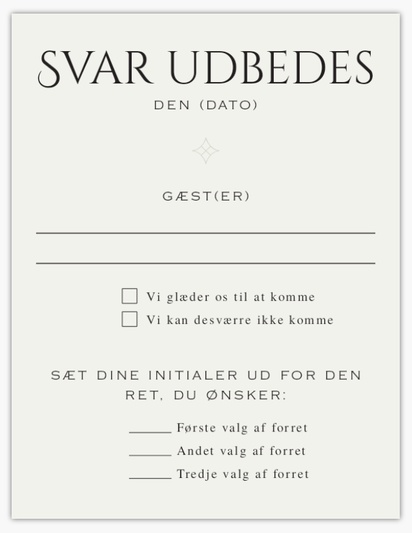 Forhåndsvisning af design for Designgalleri: Minimalt Svarkort, 13.9 x 10.7 cm