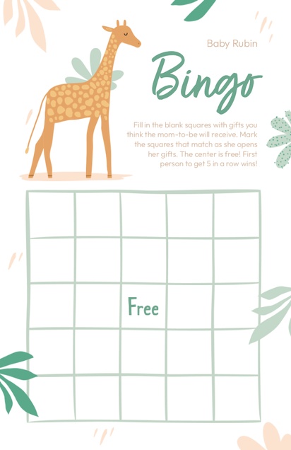 A bingo baby shower white cream design for Type