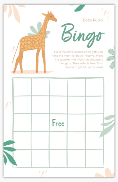 A bingo baby shower white gray design for Type