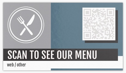 A scan to see our menu digital menu gray blue design for QR Code