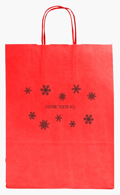 Aperçu du graphisme pour Galerie de modèles : sacs en papier impression monochrome pour paysages d'hiver, M (26 x 11 x 34.5 cm)