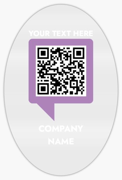 Design Preview for QR Code Stickers (Reusable), 2" x 3" Oval Vertical
