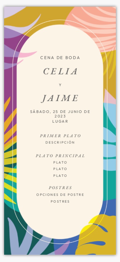 Vista previa del diseño de Galería de diseños de menús de ceremonia para destino