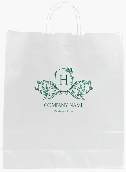 Design Preview for Design Gallery: Floral Single-Colour Paper Bags, L (36 x 12 x 41 cm)