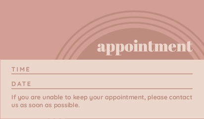 A simple appointment card pink cream design for Modern & Simple