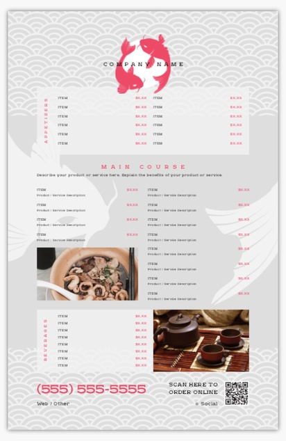 Design Preview for Restaurants Posters Templates, 11" x 17"
