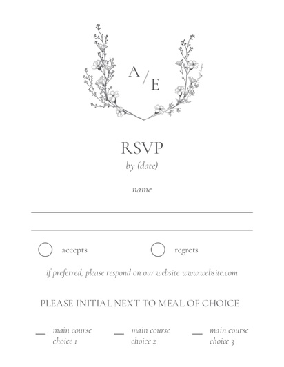 Design Preview for Wedding RSVP Cards, 13.9 x 10.7 cm