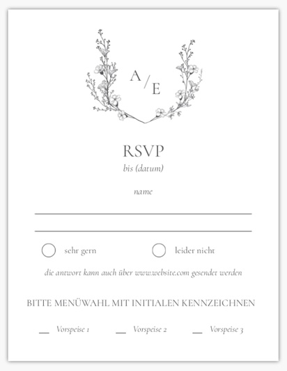 Designvorschau für Antwortkarten für die Hochzeit, 13.9 x 10.7 cm
