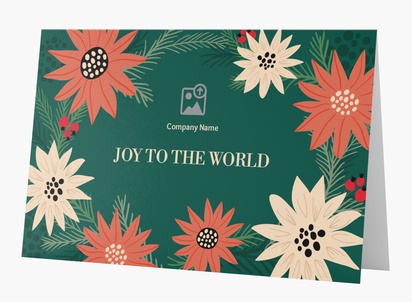 Design Preview for Design Gallery: Floral Christmas Cards, Rectangular 18.2 x 11.7 cm