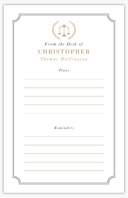 Design Preview for Law, Public Safety & Politics Notepads Templates, 5.5" x 8.5"
