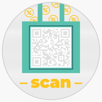 Design Preview for QR Code Stickers (Reusable), 4" x 4" Circle Horizontal