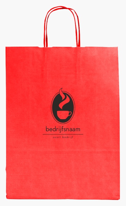 Voorvertoning ontwerp voor Ontwerpgalerij: Cafetaria's Effen kleur papieren tassen, M (26 x 11 x 34.5 cm)