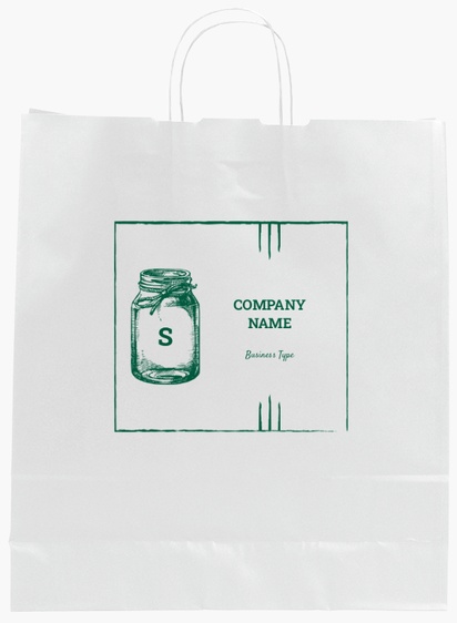 Design Preview for Design Gallery: Organic Food Stores Single-Colour Paper Bags, L (36 x 12 x 41 cm)