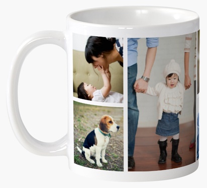 Design Preview for Photo Grid Custom Mugs Templates, Wrap-around