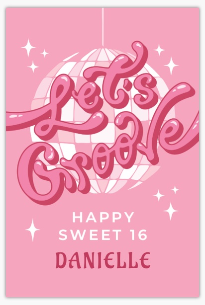 A sixteenth birthday groovy pink design for Milestone Birthday