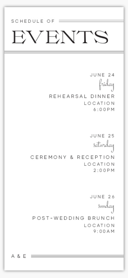 Design Preview for Design Gallery: Typographical Wedding Programs, 4” x 8”