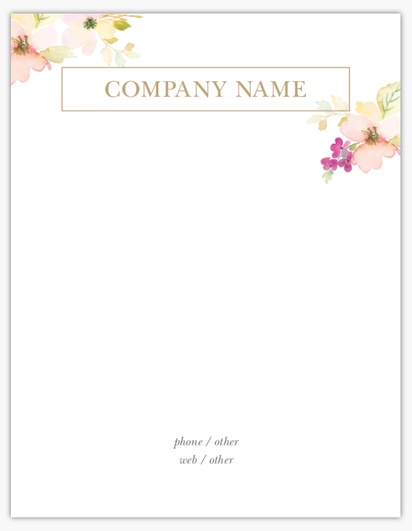 Design Preview for Beauty Consulting & Pampering Notepads Templates, 8.5" x 11"