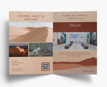 Vista previa del diseño de Galería de diseños de folletos plegados para viajes y alojamiento, Díptico A4 (210 x 297 mm)
