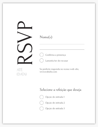 Pré-visualização do design de Cartões de confirmação de presença em casamentos, 13.9 x 10.7 cm