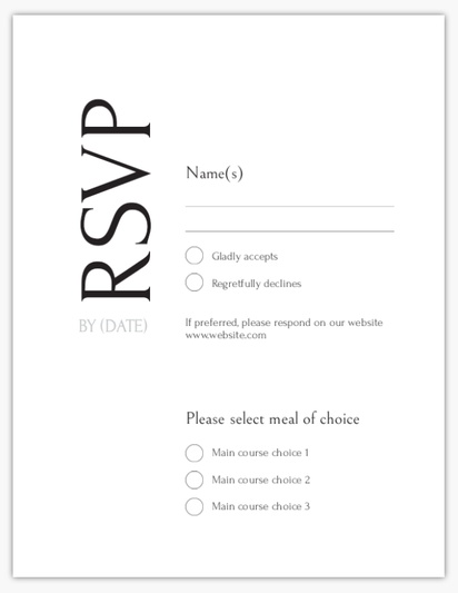 Design Preview for Design Gallery: Typographical RSVP Cards, 13.9 x 10.7 cm