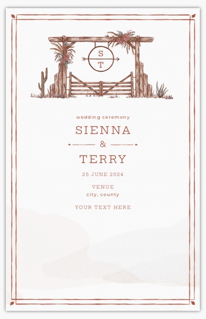 Design Preview for Templates for Destination Wedding Programs , Flat 13.9 x 21.6 cm