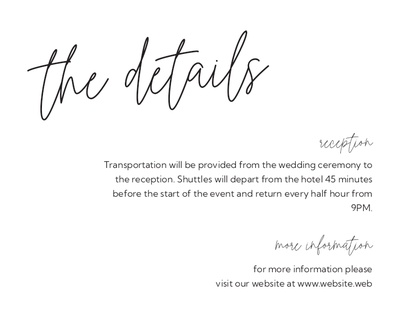 Design Preview for Wedding Enclosure Cards, Flat 10.7 x 13.9 cm