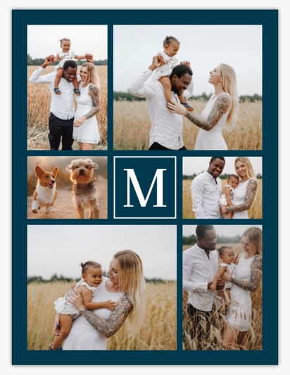 Un cuadrícula de fotos familia diseño azul gris para Moderno y sencillo con 6 imágenes