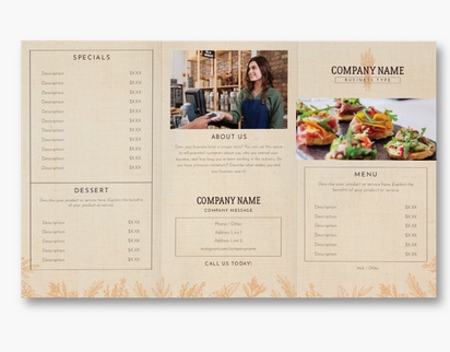 Design Preview for Food Service Custom Brochures Templates, 8.5" x 14" Tri-fold