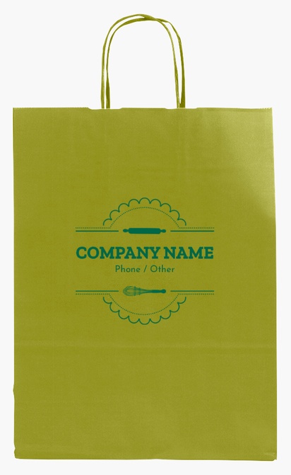 Design Preview for Design Gallery: Bakeries Single-Colour Paper Bags, M (26 x 11 x 34.5 cm)
