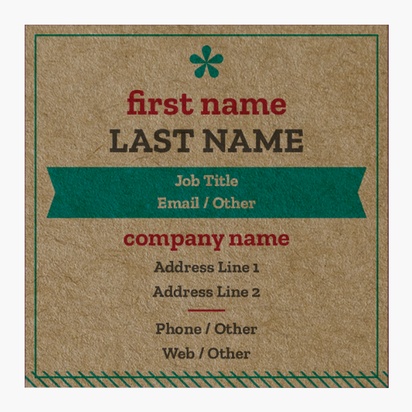 Design Preview for Design Gallery: Conservative Kraft Business Cards, Square (65 x 65 mm)