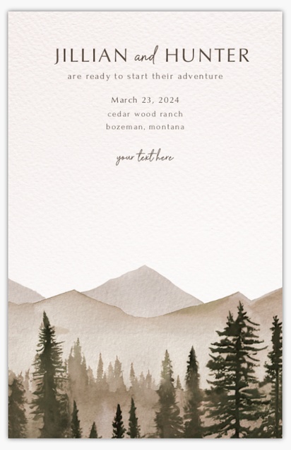 A our adventure begins woods white gray design for Wedding