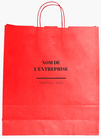 Aperçu du graphisme pour Galerie de modèles : sacs en papier impression monochrome pour minimal, L (36 x 12 x 41 cm)
