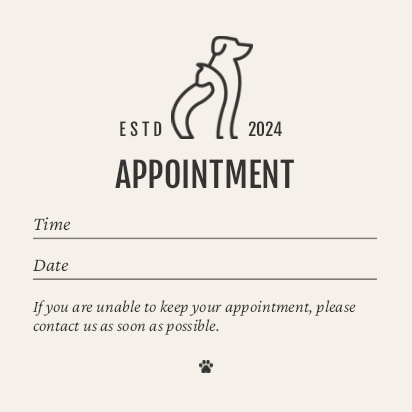 A vet appointment reminder white gray design for Modern & Simple