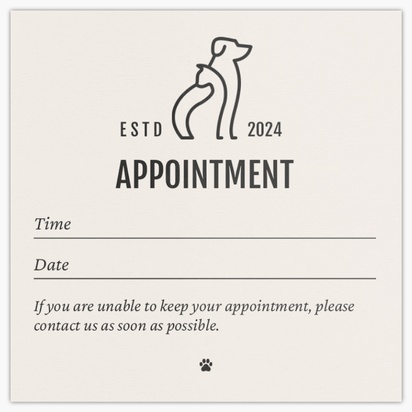 A vet appointment reminder gray design for Animals