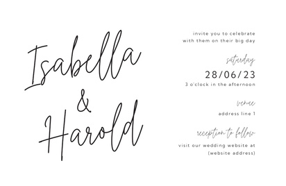 Design Preview for Templates for Minimal Wedding Invitations , Flat 11.7 x 18.2 cm