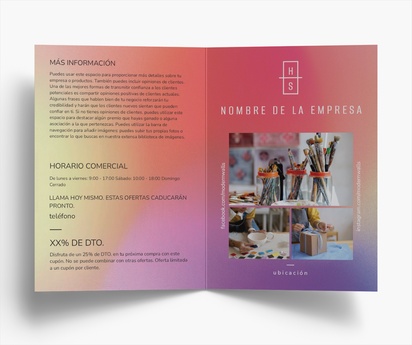 Vista previa del diseño de Galería de diseños de folletos plegados para marketing y relaciones públicas, Díptico A5 (148 x 210 mm)