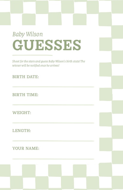 A checkered baby shower games white cream design for Type