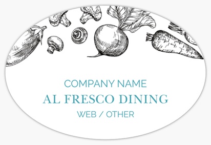 Design Preview for Catering Food Labels: Templates and Designs, 7.6 x 5.1 cm Oval