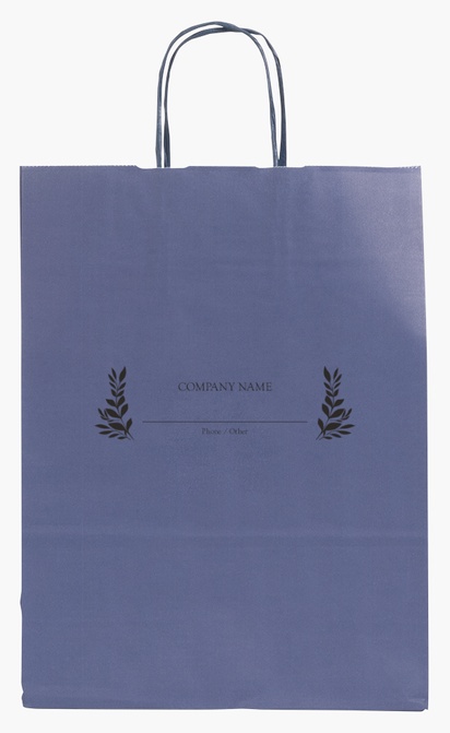 Design Preview for Design Gallery: Florals & Greenery Single-Colour Paper Bags, M (26 x 11 x 34.5 cm)