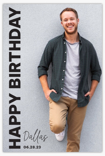 A bold happy birthday gray black design for Occasion with 1 uploads