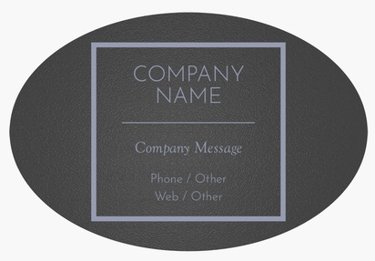 Design Preview for Design Gallery: Beauty & Spa Roll Labels, Oval 15 x 10 cm Black Pulp-Dyed Paper