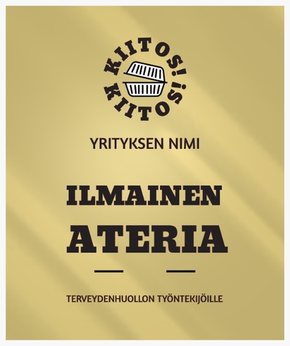 Mallin esikatselu Mallivalikoima: Yhteisöt Rullatarrat, Suorakulmio 12 x 10 cm Kullanvärinen paperi